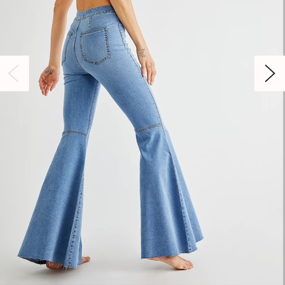 Free People Denim - ❤️ NWT! FREE PEOPLE HIGH RISE BELL BOTTOM JUST FLOAT ON EXTRA WIDE FLARE JEANS 0